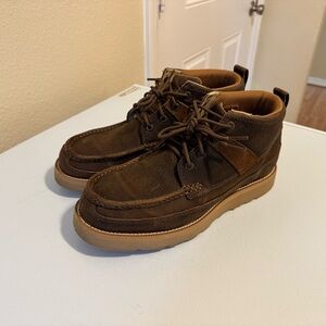 Men's Brown Suede Lace-Up Casual Boots